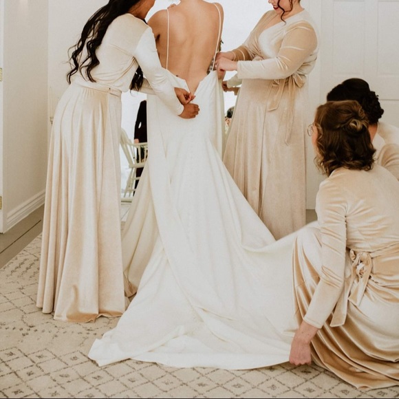 Champagne Gold Wrap Dress - Picture 1 of 4